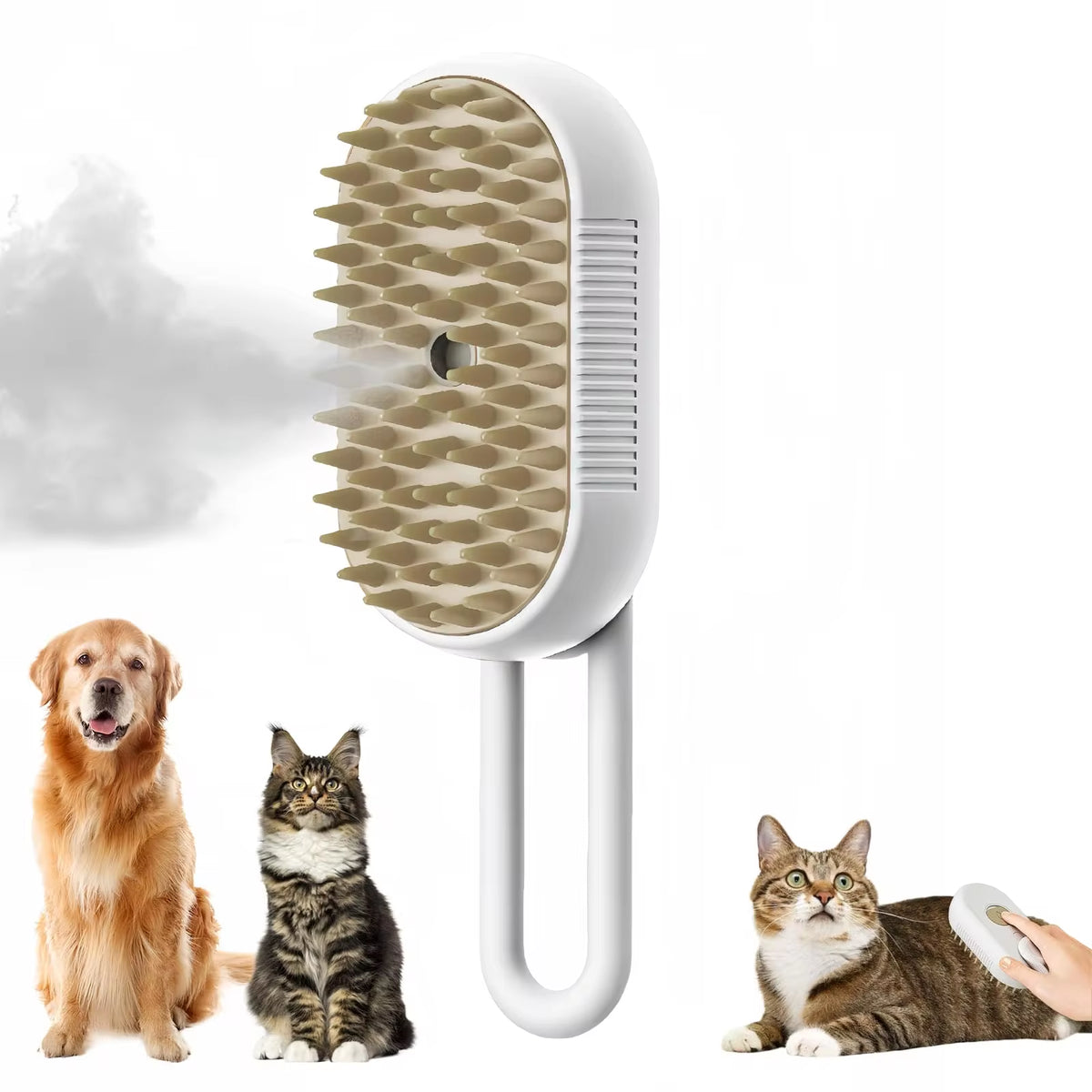 Cepillo De Vapor 3 En 1 Para Perros Y Gatos: Adiós Al Pelo Suelto